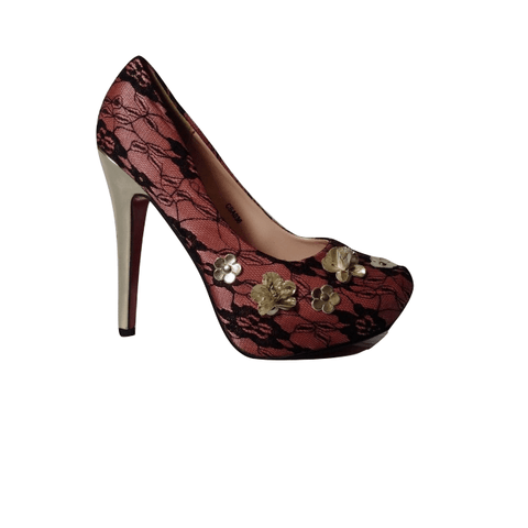 ChiChi London Womens Lace Overlay Heels - Stockpoint Apparel Outlet