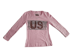 US Pink Long Sleeved T-Shirt - Stockpoint Apparel Outlet