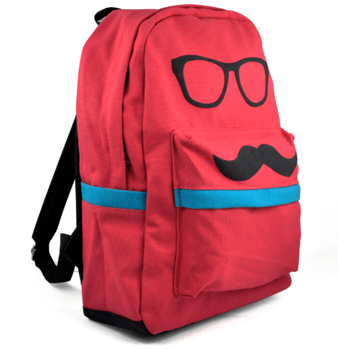 RHX Canvas Moustache Sunglasses Red Backpack - Stockpoint Apparel Outlet