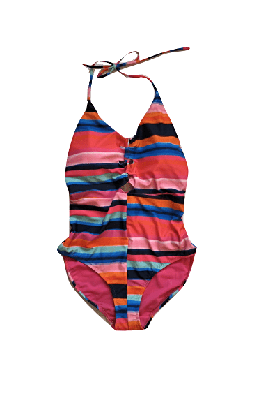 George Bodysculpt Stripe Pattern Womens Swimsuit