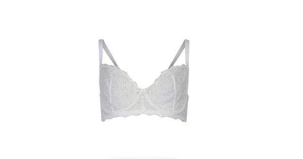 Boohoo Fuller Bust White Lace Underwire Womens Bra - Stockpoint Apparel Outlet