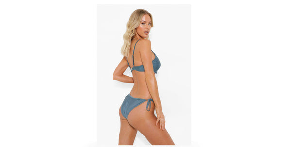 Boohoo Essentials Fuller Bust Petrol Womens Bikini Top - Stockpoint Apparel Outlet