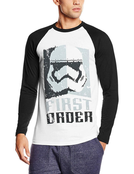 Star Wars Mens First Order Stormtrooper Head Grey T-Shirt