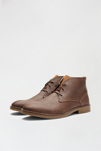 Burton Tan Leather Look Chukka Mens Boots - Stockpoint Apparel Outlet