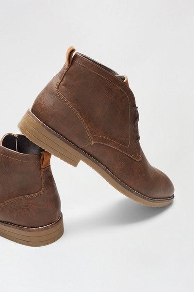 Burton Tan Leather Look Chukka Mens Boots - Stockpoint Apparel Outlet