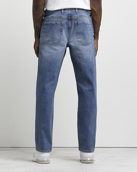 River Island Blue Straight Fit Mens Jeans - Stockpoint Apparel Outlet