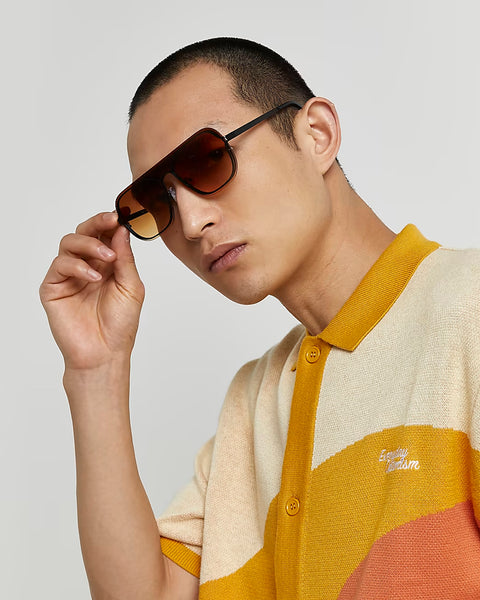 River Island Gold Colour Aviator Mens Sunglasses - Stockpoint Apparel Outlet