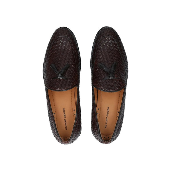 Kurt Geiger KG Haxsby Tassel Brown Leather Mens Loafers - Stockpoint Apparel Outlet