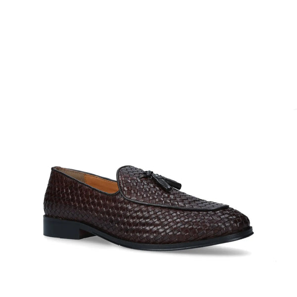 Kurt Geiger KG Haxsby Tassel Brown Leather Mens Loafers - Stockpoint Apparel Outlet