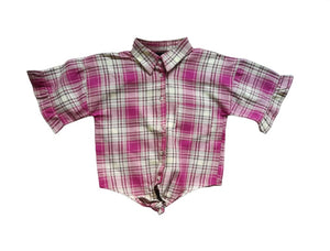 Cosmic Kids Check Frill Older Girls Top - Stockpoint Apparel Outlet