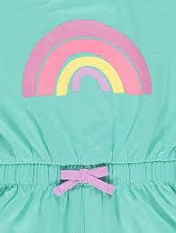 George Unicorn Rainbow Print Girls Jersey Playsuits 2 Pack - Stockpoint Apparel Outlet