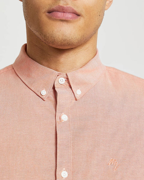 River Island Maison Riviera Orange Long Sleeve Mens Shirt - Stockpoint Apparel Outlet