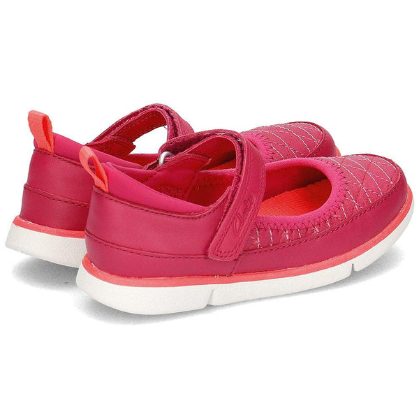 Clarks Tri Megan Berry Leather Girls Ballerinas - Stockpoint Apparel Outlet