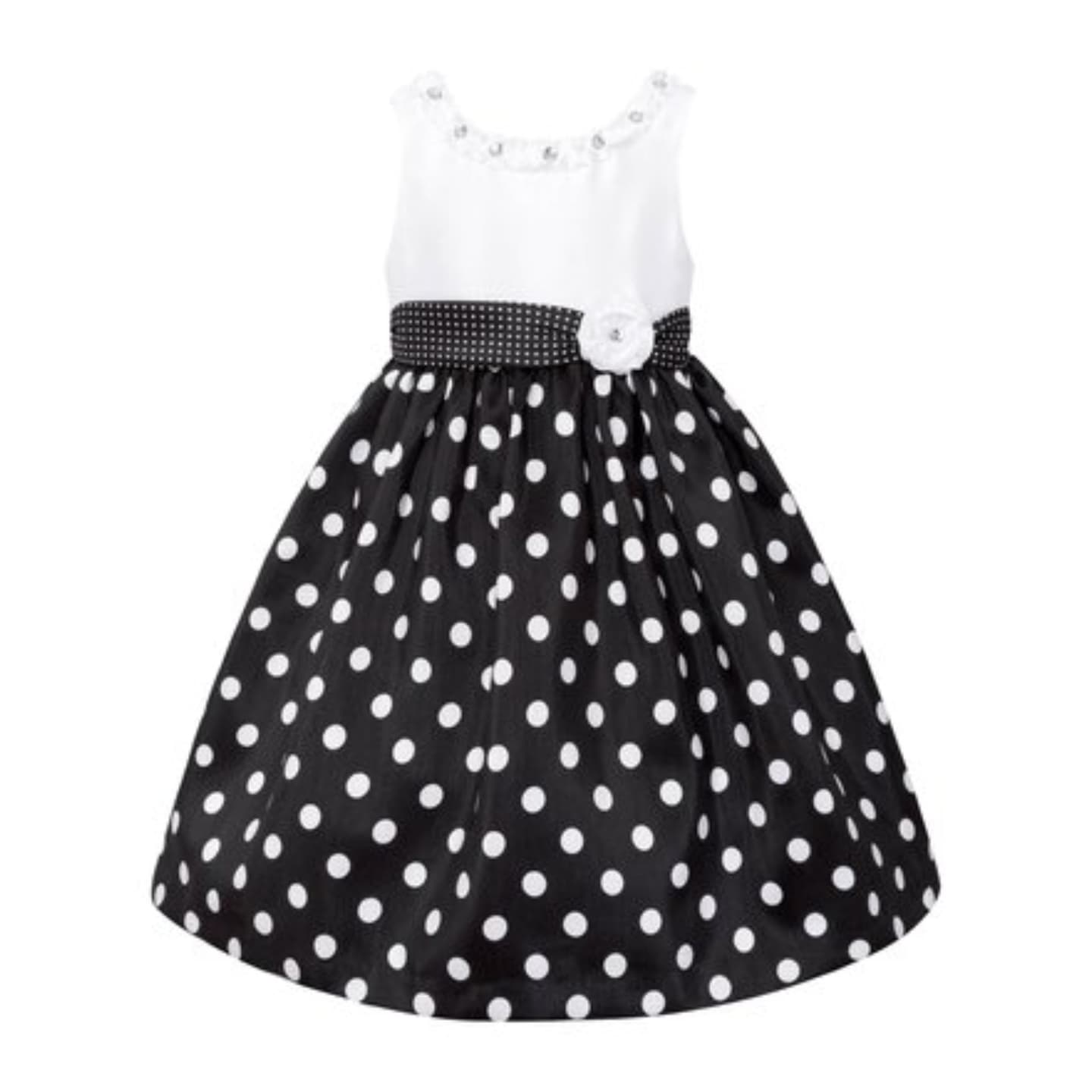 Baby girl black and store white polka dot dress