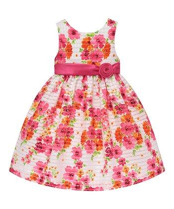American Princess Girls Coral & White Floral A-Line Dress – Stockpoint  Apparel Outlet
