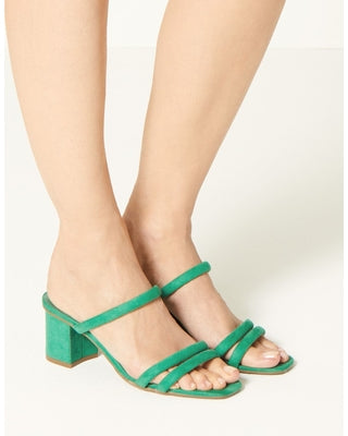 M&S Collection Green Multi Strap Mule Womens Sandals