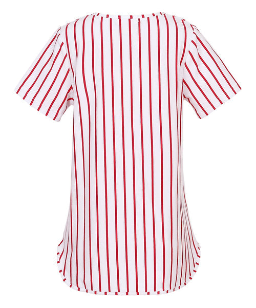 Richie House Red & White Stripe Younger Girls T-Shirt