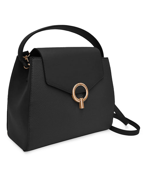 Adrienne Vittadini Emma Collection Womens Black Satchel Bag