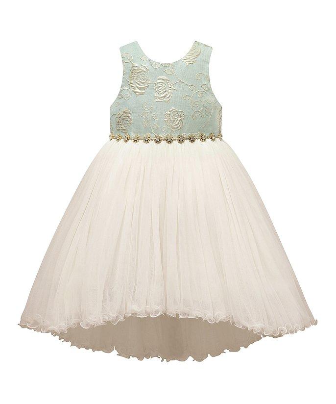 Couture Princess Green Gold Jacquard Hi-Low Netting Top Younger Girls Stockpoint Apparel Outlet Couture Princess Green Gold Jacquard Hi-Low Netting Top Younger Girls Stockpoint Apparel Outlet