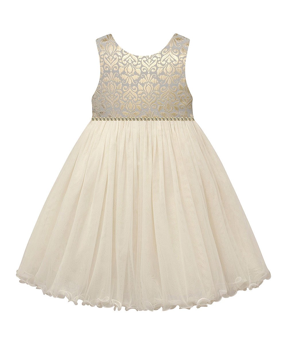 American Princess Gold & Blue Arabesque Embellished Younger Girls