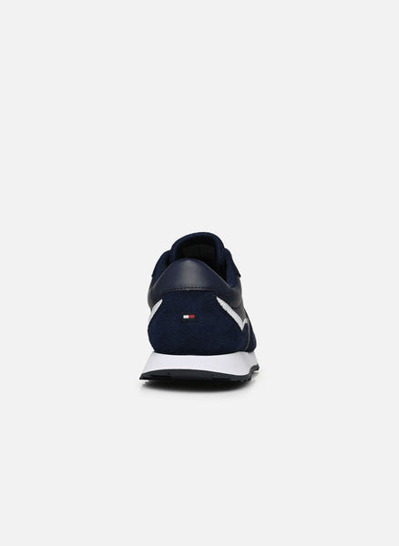 Tommy Hilfiger Navy Blue Runner Evo Leather Mens Sneakers