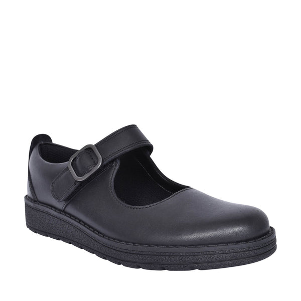 Clarks Mendip Stitch Black Leather Girls School Shoes