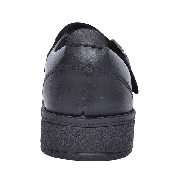 Clarks Mendip Stitch Black Leather Girls School Shoes