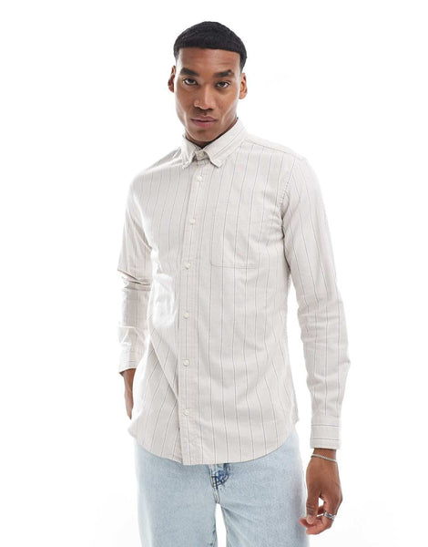 Jack& Jones Pure Cashmere Slim Fit Oxford Mens Shirt