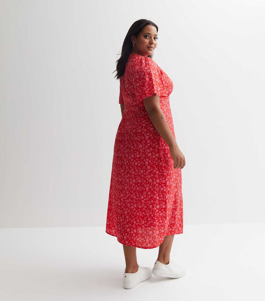 New Look Red Floral Womens Dress