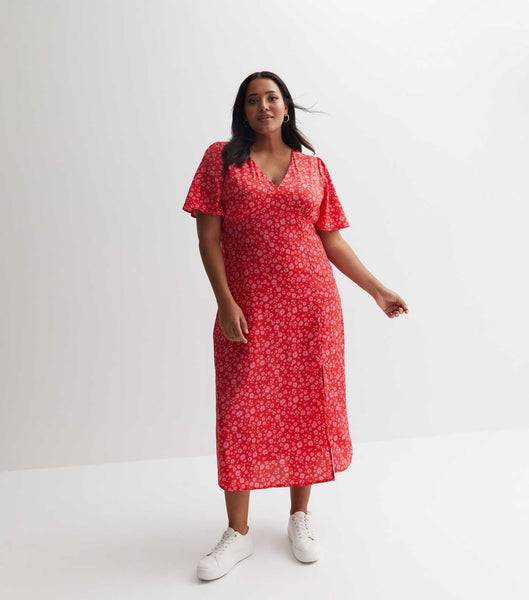 New Look Red Floral Womens Dress