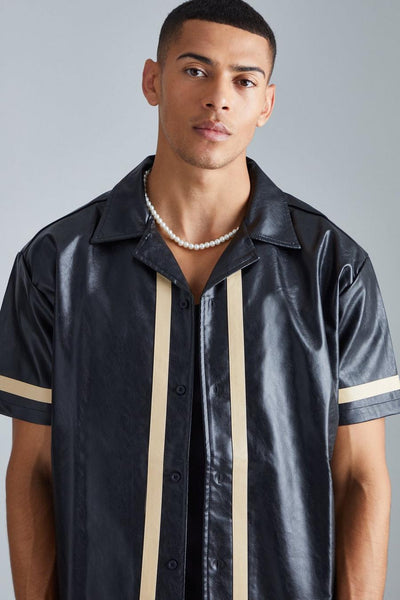 BoohooMan Black Short Sleeve Boxy Mens Shirt