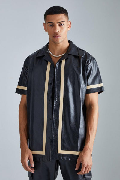 BoohooMan Black Short Sleeve Boxy Mens Shirt