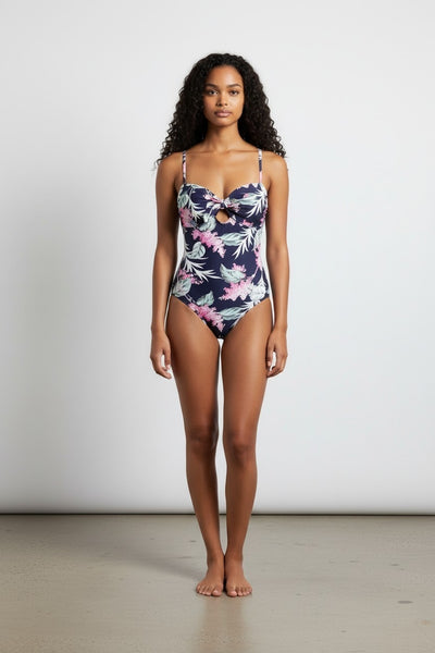 Oasis Navy Floral Womens Swim Suit