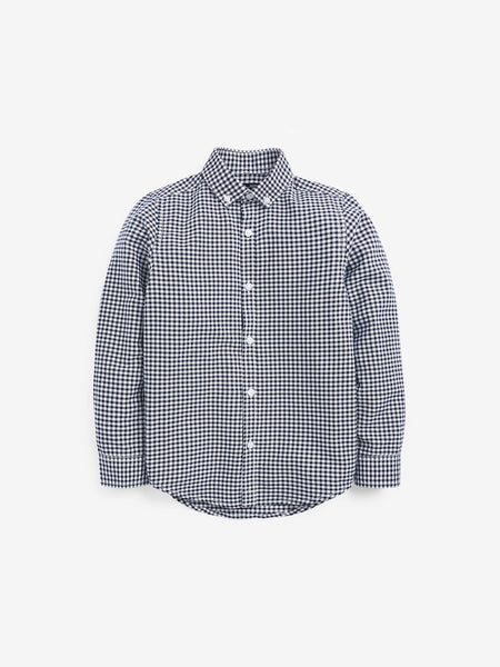 Next Navy & White Check Older Boys Shirt
