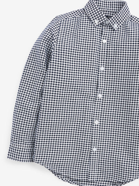 Next Navy & White Check Older Boys Shirt