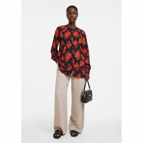 JD Williams Black & Orange Floral Womens Top