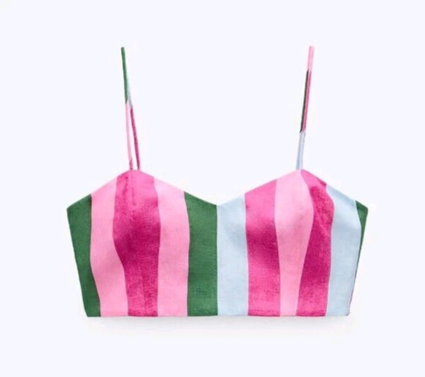 Zara Multi Colored Womens Crop Top