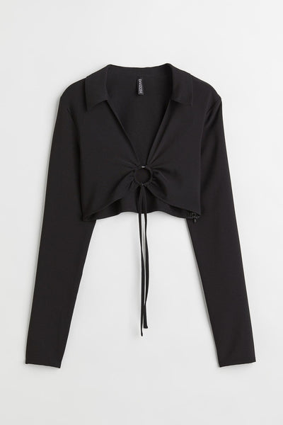 H&M Black Womens Crop  Top