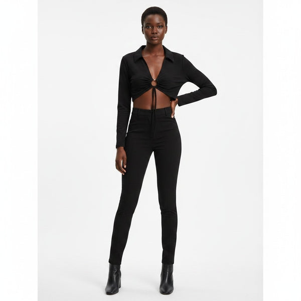 H&M Black Womens Crop  Top