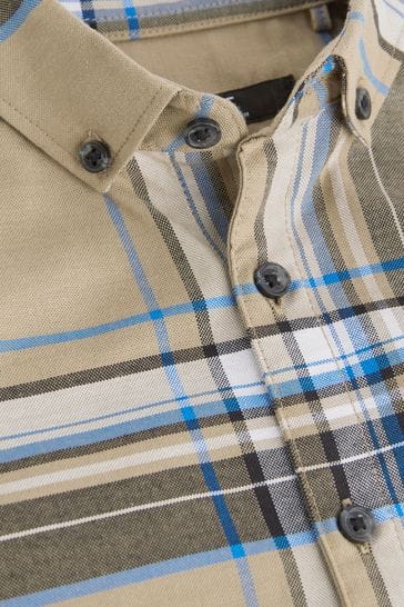 Next Beige Striped Older Boys Shirt