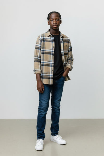 Next Beige Striped Older Boys Shirt