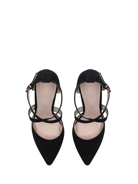 Kurt Geiger Carvela Black Suedette Womens Sandals