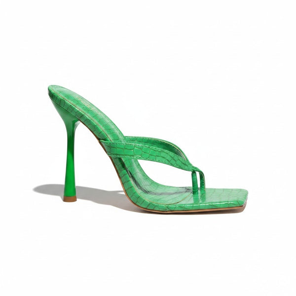 Simmi London Green Croc Womens Heels