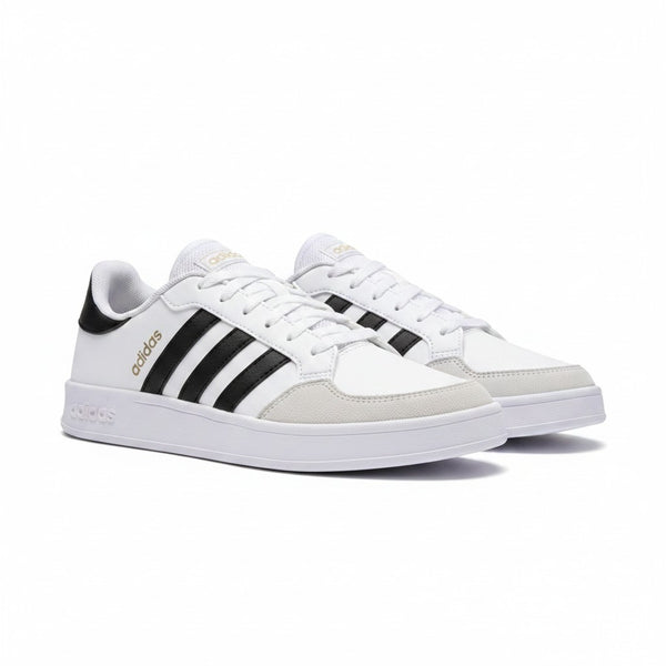 Adidas White With Black Stripes Mens Trainers