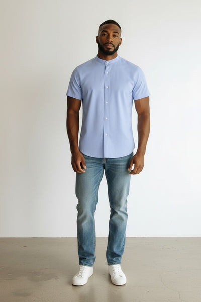 Peacocks Light Blue Short Sleeve Mens Shirt