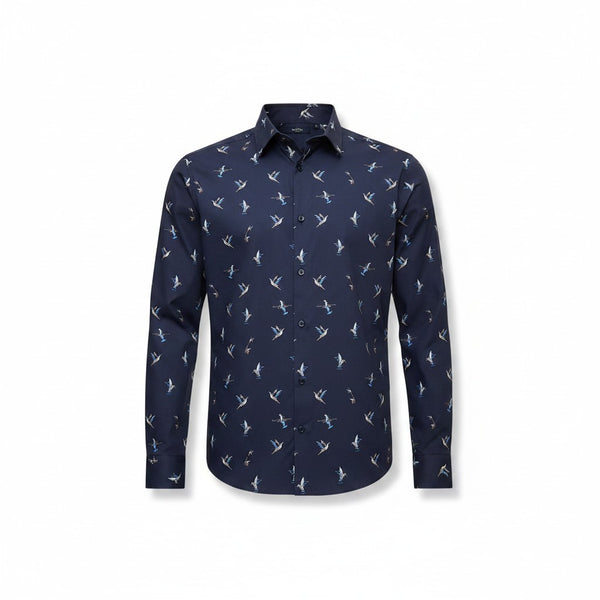 Next Navy Long Sleeve Regular Fit Mens Shirt