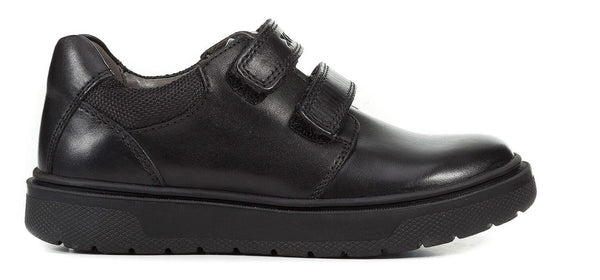 Geox Respira  Black Boys School Shoes
