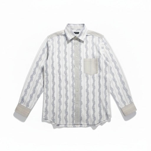Florence + Fred Floral Striped Long Sleeve Mens Shirt