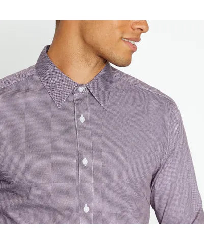 1778 Dark Orange Micro Brick Print Regular Fit Mens Shirt