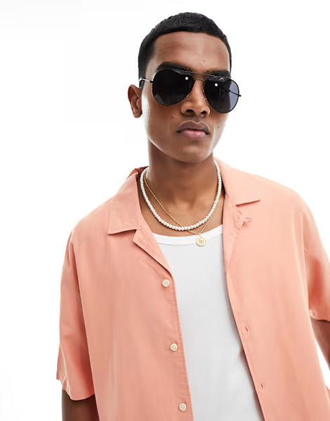 New Look Black Aviator Mens Sunglasses